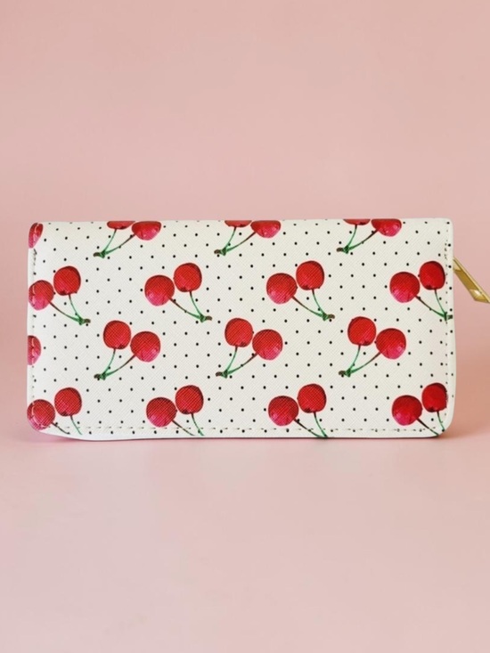 Handbags - TOO SWEET! CHERRY PRINT WALLETS WITH GOLD TONE HARDWARE!